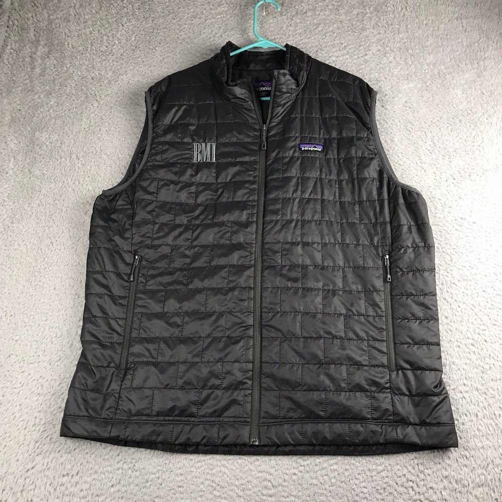 Patagonia Nano Puff Vest Men XXL Black Quilted Insulated Puffer BMI Logo